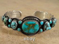 Vintage Stunning Navajo Turquoise & Sterling Silver Bracelet Johnson