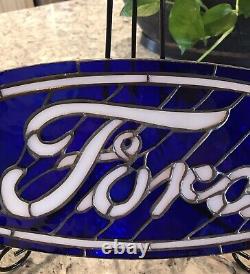 Vintage Style Ford Stained Glass Beautifully Hand Crafted Sign 15.5 X 6.25 Inch