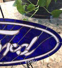 Vintage Style Ford Stained Glass Beautifully Hand Crafted Sign 15.5 X 6.25 Inch