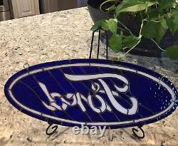 Vintage Style Ford Stained Glass Beautifully Hand Crafted Sign 15.5 X 6.25 Inch