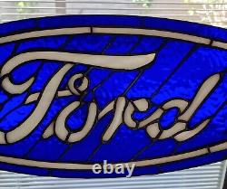 Vintage Style Ford Stained Glass Beautifully Hand Crafted Sign 15.5 X 6.25 Inch