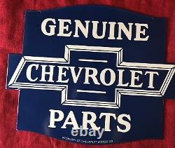 Vintage Style Genuine Chevrolet Parts Double Sided Porcelain Sign 24 X 18 Inch