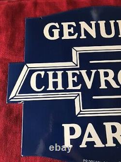 Vintage Style Genuine Chevrolet Parts Double Sided Porcelain Sign 24 X 18 Inch