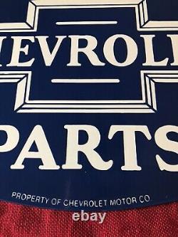 Vintage Style Genuine Chevrolet Parts Double Sided Porcelain Sign 24 X 18 Inch