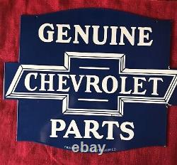 Vintage Style Genuine Chevrolet Parts Double Sided Porcelain Sign 24 X 18 Inch