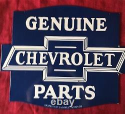 Vintage Style Genuine Chevrolet Parts Double Sided Porcelain Sign 24 X 18 Inch