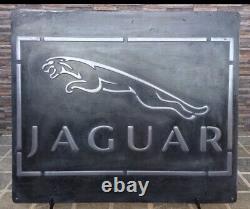Vintage Style Jaguar Metal Sign Handmade Garage Art