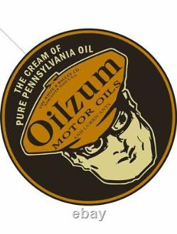 Vintage Style Metal Sign Oilzum 30 Round