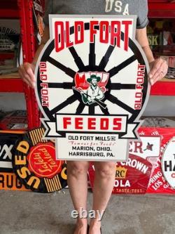 Vintage Style Metal Sign Old Fort Seeds NOT Porcelain 24x18 Made USA