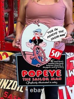 Vintage Style Metal Sign Popeye NOT Porcelain 22x16 Made in USA