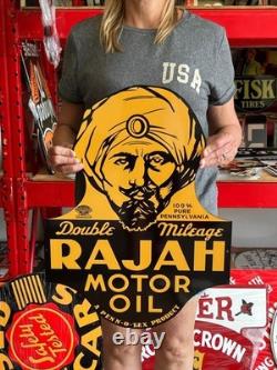 Vintage Style Metal Sign Rajah Motor Oil NOT Porcelain 24x18 Made USA