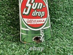 Vintage Sun Drop Porcelain Sign Beverage Advertising Service Station Soda Cola