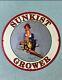 Vintage Sunkist Grower Pinup Girl Porcelain Gas Oil Soda Drink Garage Plate Sign
