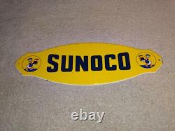 Vintage Sunoco Gasoline? & Donald Duck Walt Disney 12 Porcelain Metal Oil Sign