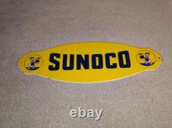 Vintage Sunoco Gasoline? & Donald Duck Walt Disney 12 Porcelain Metal Oil Sign