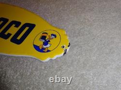 Vintage Sunoco Gasoline? & Donald Duck Walt Disney 12 Porcelain Metal Oil Sign