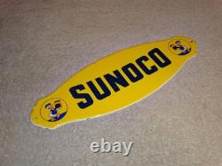 Vintage Sunoco Gasoline? & Donald Duck Walt Disney 12 Porcelain Metal Oil Sign