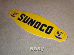 Vintage Sunoco Gasoline? & Donald Duck Walt Disney 12 Porcelain Metal Oil Sign