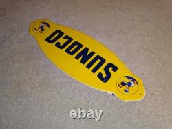 Vintage Sunoco Gasoline? & Donald Duck Walt Disney 12 Porcelain Metal Oil Sign
