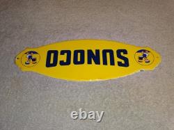 Vintage Sunoco Gasoline? & Donald Duck Walt Disney 12 Porcelain Metal Oil Sign