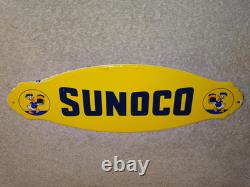 Vintage Sunoco Gasoline? & Donald Duck Walt Disney 12 Porcelain Metal Oil Sign