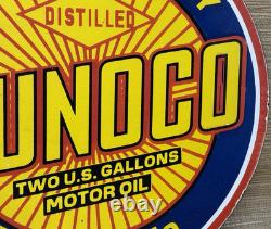 Vintage Sunoco Gasoline Porcelain Sign Dealership Gas Station Motor Oil
