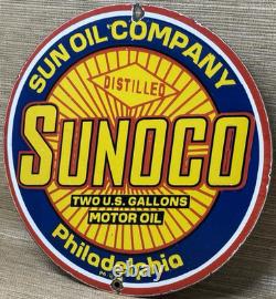 Vintage Sunoco Gasoline Porcelain Sign Dealership Gas Station Motor Oil Vintage Sunoco Gasoline Porcelain Sign Dealership Gas Station Motor Oil