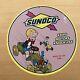 Vintage Sunoco Porcelain Sign Gasoline Motor Oil Service Station Pump Plate