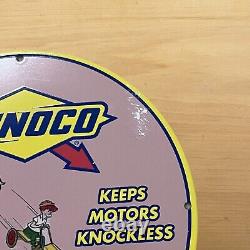 Vintage Sunoco Porcelain Sign Gasoline Motor Oil Service Station Pump Plate