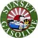 Vintage Sunset Gasoline Porcelain Sign Service Gas Station Sunrise Motor Oil