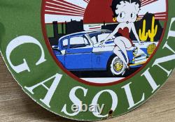 Vintage Sunset Gasoline Porcelain Sign Service Gas Station Sunrise Motor Oil