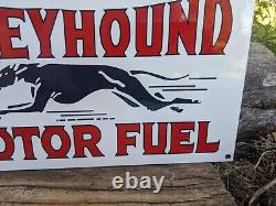 Vintage Super Greyhound Motor Fuel Lines Bus Depot Porcelain Sign 12 X 8