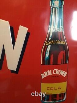Vintage Super Rare 1936 Drink Royal Crown Cola Huge Embossed Sign 69 By 34