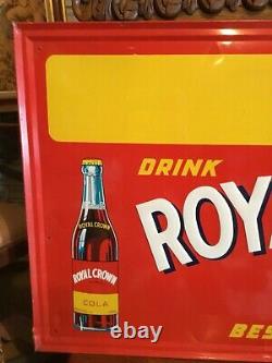 Vintage Super Rare 1936 Drink Royal Crown Cola Huge Embossed Sign 69 By 34