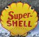 Vintage Super Shell Porcelain Sign Gas Station Signage Motor Oil Service Garage