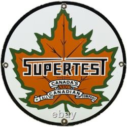 Vintage Supertest Gasoline Porcelain Sign Gas Station Pump Plate Motor Oil