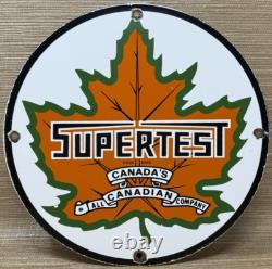 Vintage Supertest Gasoline Porcelain Sign Gas Station Pump Plate Motor Oil