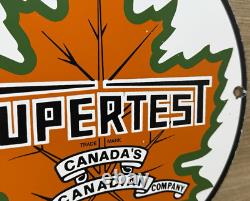 Vintage Supertest Gasoline Porcelain Sign Gas Station Pump Plate Motor Oil