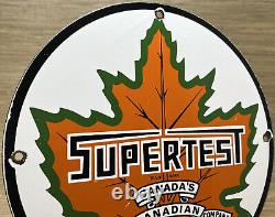 Vintage Supertest Gasoline Porcelain Sign Gas Station Pump Plate Motor Oil