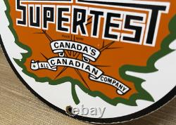 Vintage Supertest Gasoline Porcelain Sign Gas Station Pump Plate Motor Oil