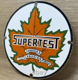 Vintage Supertest Gasoline Porcelain Sign Gas Station Pump Plate Motor Oil