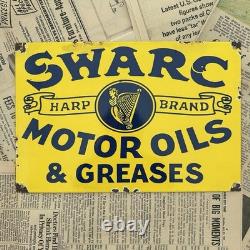 Vintage Swarc Motor Oils & Greases 8x12 Inches Porcelain Enamel Sign