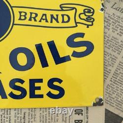 Vintage Swarc Motor Oils & Greases 8x12 Inches Porcelain Enamel Sign