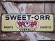 Vintage Sweet-orr Porcelain Sign Textipe Overall Clothing Union Oil Gas Station