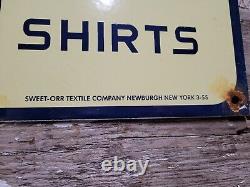 Vintage Sweet-orr Porcelain Sign Textipe Overall Clothing Union Oil Gas Station