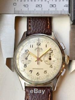 Vintage Telda Chronograph Watch Venus 188 Movement 36mm 3x Signed Serviced