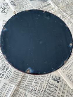 Vintage Texaco Aviation Services Gasoline Pin-up 12 Inch Porcelain Enamel Sign