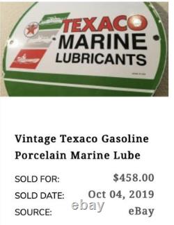 Vintage Texaco Chicken & Tanker Truck 11 3/4 Porcelain Metal Gasoline Oil Sign