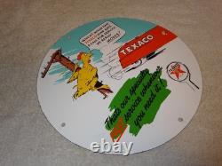 Vintage Texaco Chicken & Tanker Truck 11 3/4 Porcelain Metal Gasoline Oil Sign
