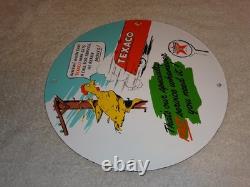 Vintage Texaco Chicken & Tanker Truck 11 3/4 Porcelain Metal Gasoline Oil Sign